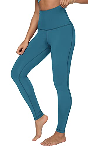 QUEENIEKE Damen-hohe Taillen Yoga Leggings Hosen Trainings Strumpfhosen Laufen, XS, Blau-grün