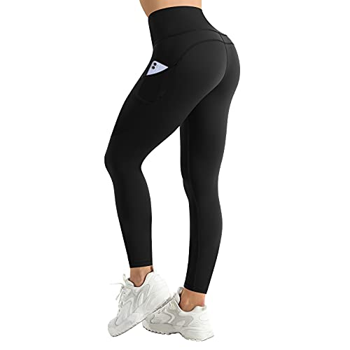 Desol Damen Yogahose mit 3 Taschen,Hohe Taille Sport Leggings Lange Yoga Pants Blickdicht Yogatights Fitnesshose