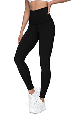 QUEENIEKE Yoga Hosen Damen-hohe Taillen Yoga Leggings mit Tasche Trainings Strumpfhosen für Laufen Fitness Farbe Schwarz Größe S（4/6）