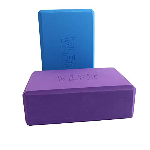 VLFit 2er-Set Yoga Blöcke/Yogablock - Wählen Sie Ihre Farbe und Größe (LILA und BLAU)