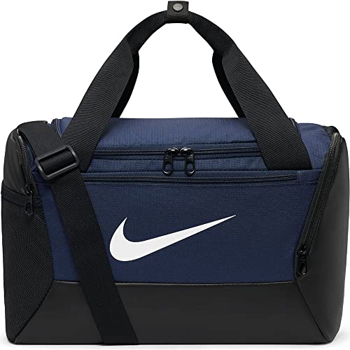 Nike Unisex Training Duffel Bag (Extra Small, 25L) Brasilia 9.5, Midnight Navy/Black/White, DM3977-410, MISC