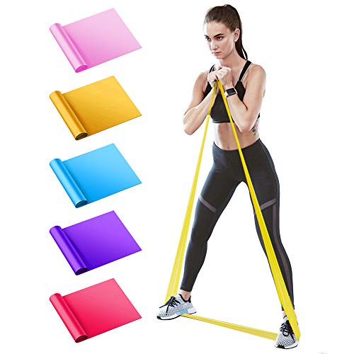 BIFY Fitnessbänder 5er-Set 1.5M Verschiedene Widerstände,geeignet für Fitness, Aerobic, Muskelübungen,Yoga, widerstandsbänder，krafttraining Fitnessband
