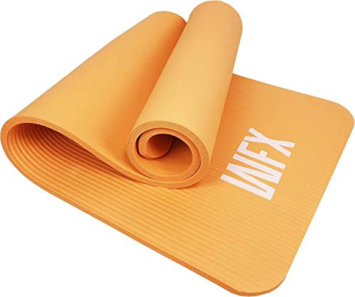 #DoYourFitness x World Fitness | Fitnessmatte Yogamatte | Tragegurt 186x61x2cm | gepolstert & rutschfest | Gymnastikmatte für Yoga, Pilates [Orange]