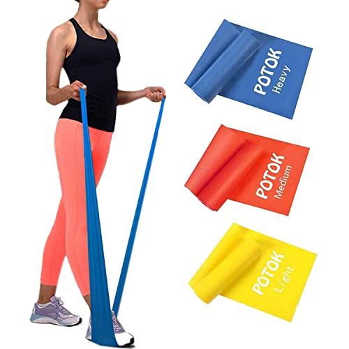 Potok Fitnessbänder 3er-Set für Fitness, Reha, Gymnastik und Physiotherapie | Leicht | Medium |...