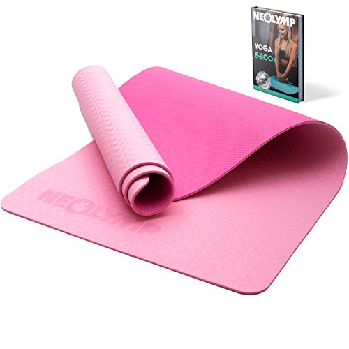 NEOLYMP Premium Yogamatte rutschfest (61 x 183 cm in Pink) | Yoga mat | Yoga Matte | Fitness Matte | Joga Matten | Isomatte Sport | Fitnessmatte rutschfest (Pink)
