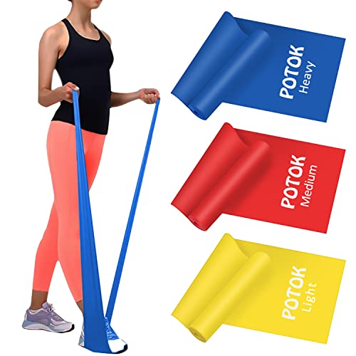 Potok Fitnessbänder 3er-Set für Fitness, Reha, Gymnastik und Physiotherapie | Leicht | Medium |...