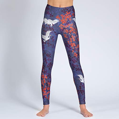 Magadi Yoga-Leggings Happy Birds für Damen, aus Funktionsmaterial, Lange Damen-Sporthose für Yoga und Gym, nachhaltige Materialien, Made in Germany