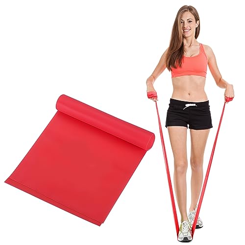 Fitnessbänder Gymnastikband mit Tragetasche & Übungsanleitung für Yoga, Pilates, Krafttraining Physiotherapie (Rot)