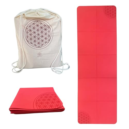 InufySoul® Yogamatte für Reisen - rutschfest - faltbar - leichte Yogamatte aus recycelbarem TPE - Pilates - Fitness - 183 x 61 x 0,4 cm