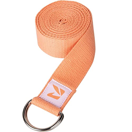 REEHUT 3m Yogagurt Baumwolle Yoga Gurt Belt mit stabilem Verschluss aus 2 verstellbaren D-Ringen Langer Zubehör Hilfsmittel für Dehnung
