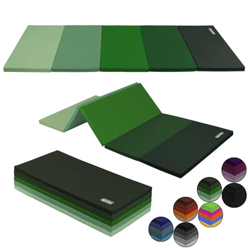 ALPIDEX Turnmatte klappbare Weichbodenmatte 185 x 78 x 3,2 cm Gymnastikmatte Sportmatte für zuhause Kinder Erwachsene, Farbe:grün