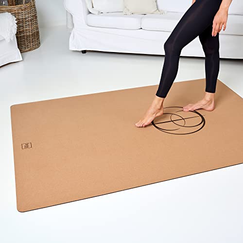 blnk Yogamatte Kork XXL rutschfest, Sportmatte Yoga Matte aus aus natürlichem Kork (FSC zertifiziert) und Gummi - Größe: 182 x 122 cm (extra breit)