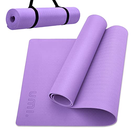 Amazon Brand - Umi Yogamatte rutschfest TPE Gymnastikmatte Fitnessmatte Sportmatte für Yoga Pilates Gymnastik mit Tragegurt - Violett1