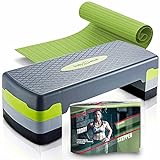 Body & Mind® Aerobic Steppbrett Elite 3-Stufen Stepper Step-Bench mit gratis Anti-Rutsch-Matte & exklusiven Trainings E-Book